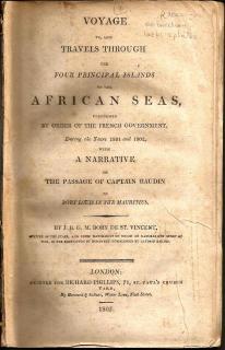 Title page of African Seas by JBGM Bory De St. Vincent