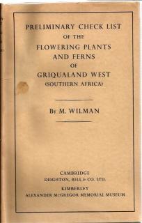 Front Cover of Preliminary Check List of the Flowering Plants and Ferns of Griqualand West (Southern Africa) by M. Wilman
