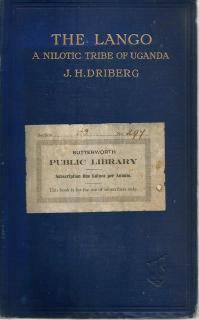 Front Cover of The Lango by J H Driberg